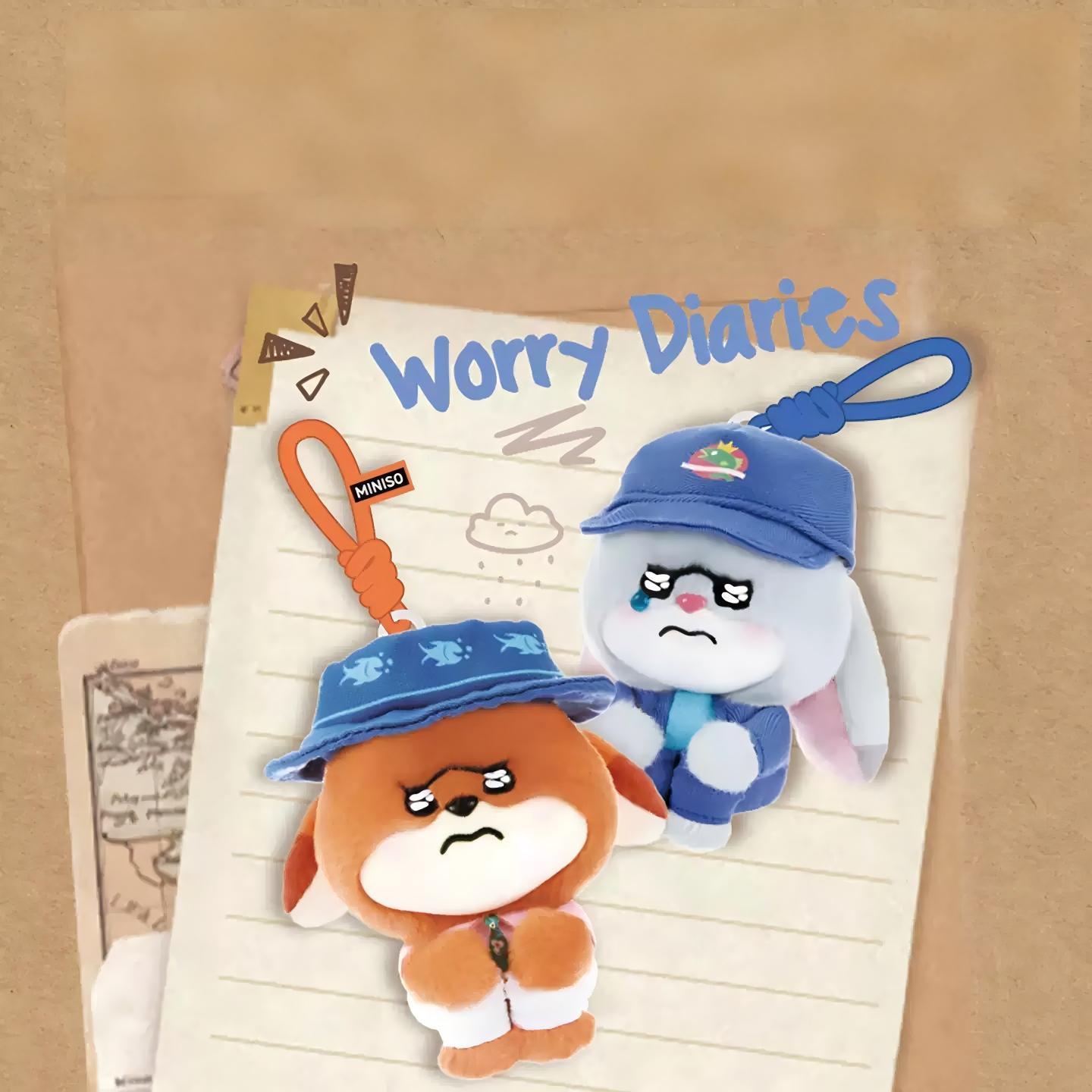 Disney Zootopia Series Worry Diaries - Plush Blind Box Keychain Set Cute Vinyl Plush Bag Pendant Display Mystery Secret Figure Ideal Gift for Kids Friends Valentine Gifts