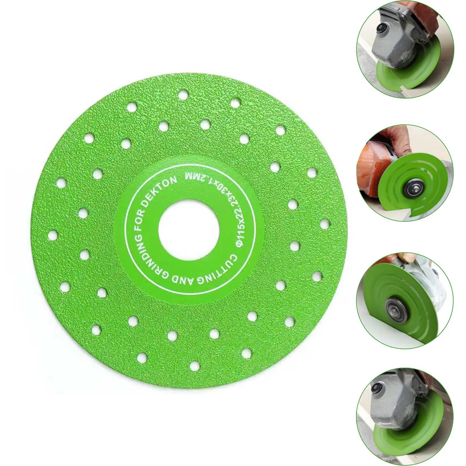 2-Pcs Set Diamond Saw Blades, 4.5-Inch Power Tool Accessories for Cutting Ceramic Tile, Glass, Stone, Quartz, Marble Rock Slab