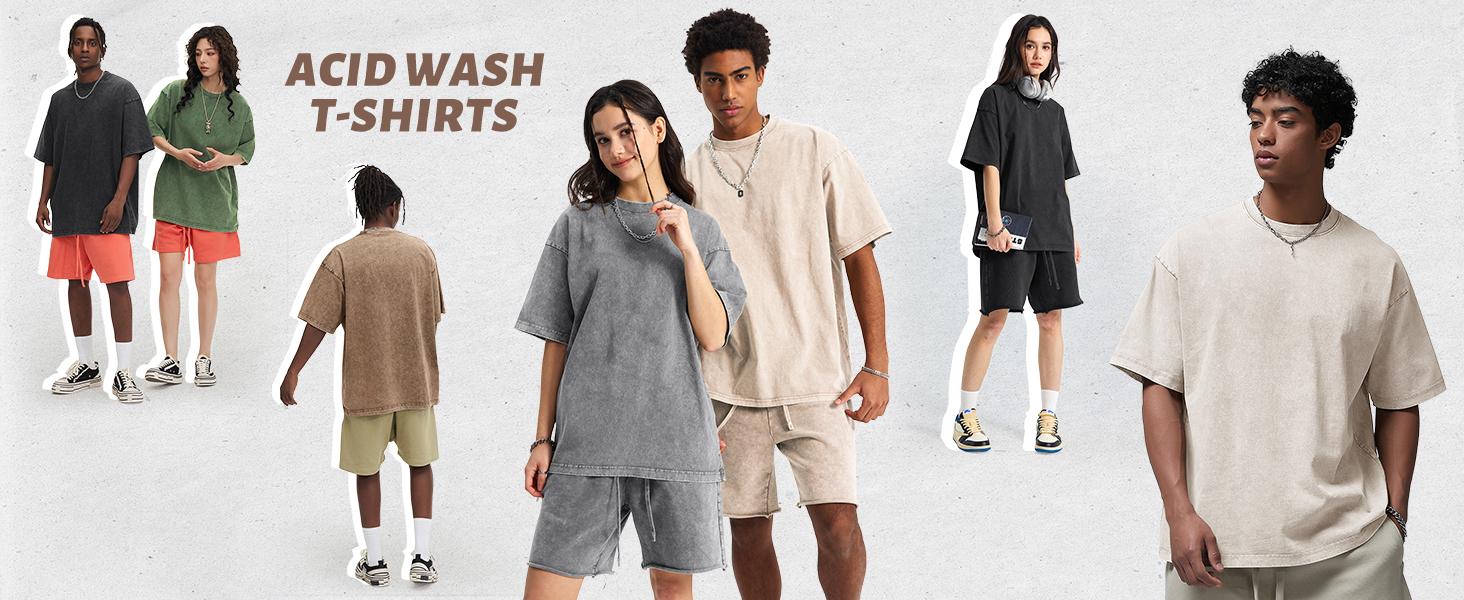 Arssm 4-Pack Unisex Oversized T-Shirts – Acid Wash Vintage Loose Fit Heavyweight Cotton Tees, Baggy Streetwear Tops for Men & Women Arssm 4-Pack Unisex Oversized T-Shirts – Acid Wash Vintage Loose Fit Heavyweight Cotton Tees, Baggy Streetwear Tops for Men & Women