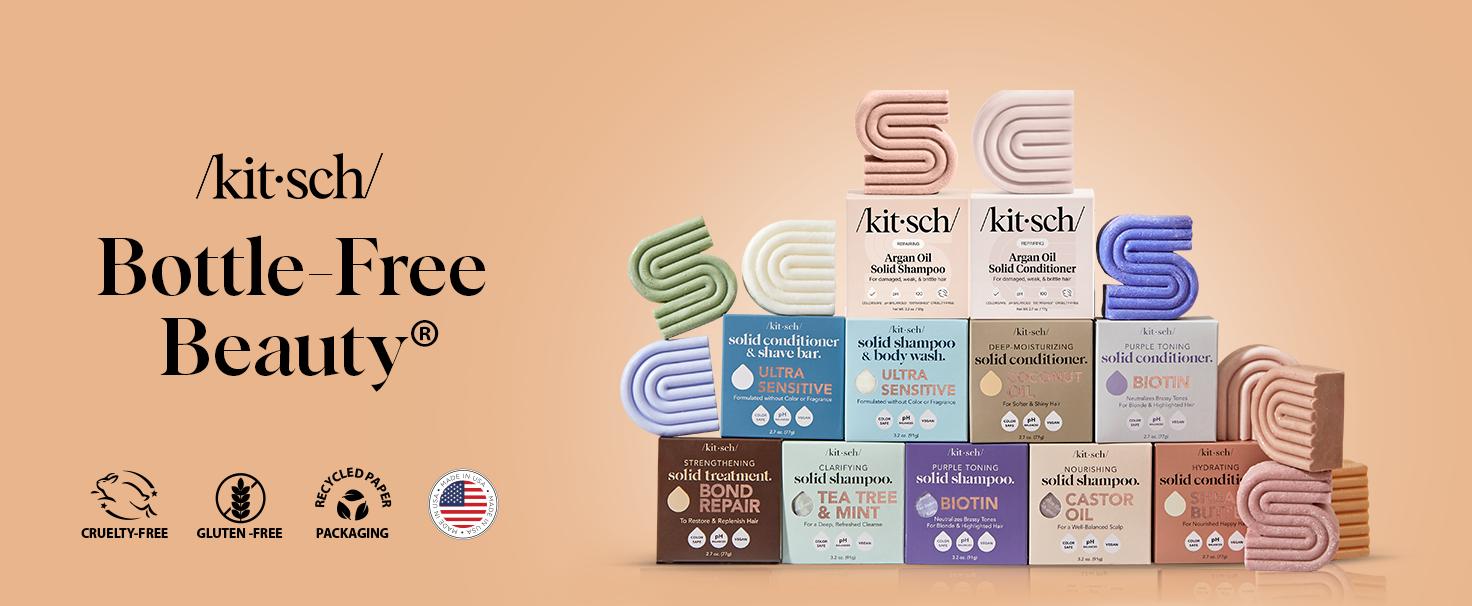 Kitsch Repairing Argan Oil Solid Conditioner Bar for Hair Care – Vegan, Made in USA, Paraben-Free for Damaged, Weak, and Brittle Hair, 2.7 oz