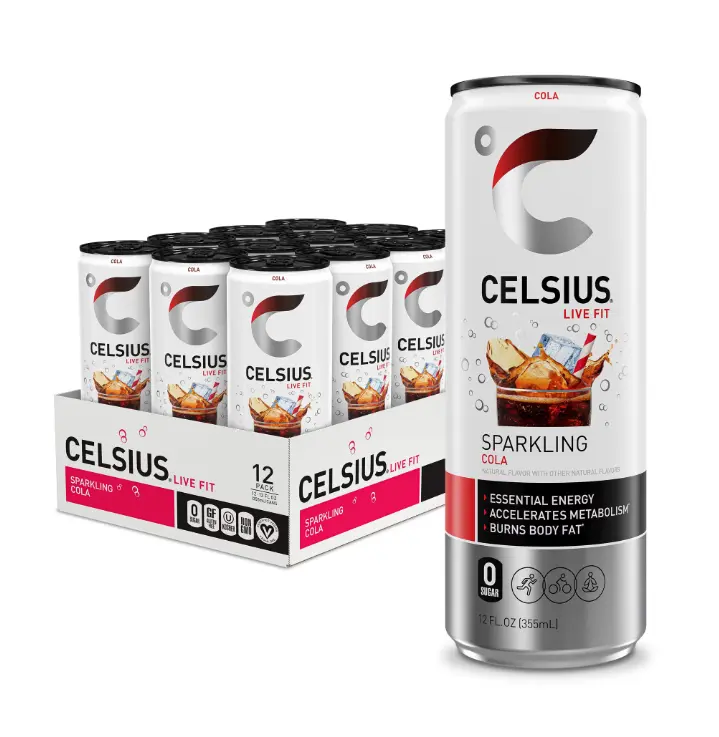 CELSIUS Sparkling Cola, Functional Energy Drink 12 fl oz Can (Pack of 12)