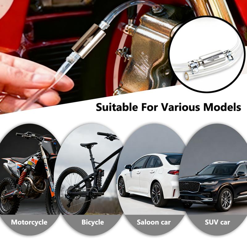 DABATR Brake Bleeder Kit,Brake Fluid Bleeder Kit Includes 2PCS Brake Bleeder Hose,2PCS One Way Check Valve,Universal Break Bleeder Kit Car Accessories for Car Motorbike Bike