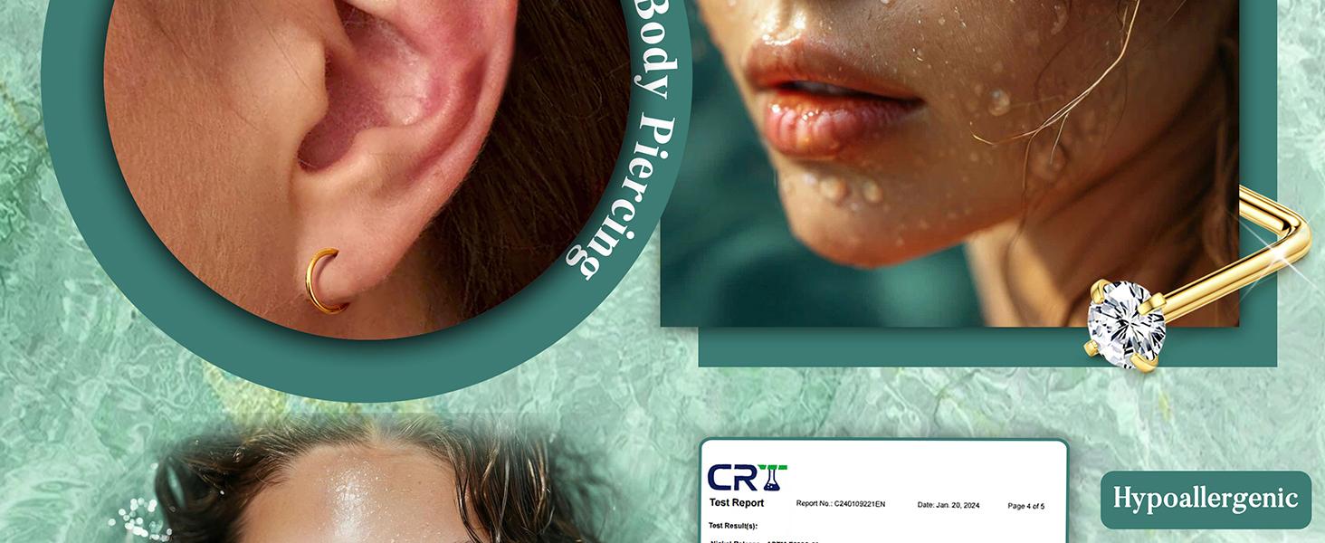 ORAZIO 14K Gold Filled Hypoallergenic Surgical Steel Nose Rings for Women & Men 12Pcs Set with 8CZ Studs & 4Hoops 18G/20G/22G Perfect for Multi Piercing Jewelry ORAZIO 14K Gold Filled Hypoallergenic Surgical Steel Nose Rings for Women & Men 12Pcs Set with 8CZ Studs & 4Hoops 18G/20G/22G Perfect for Multi Piercing Jewelry