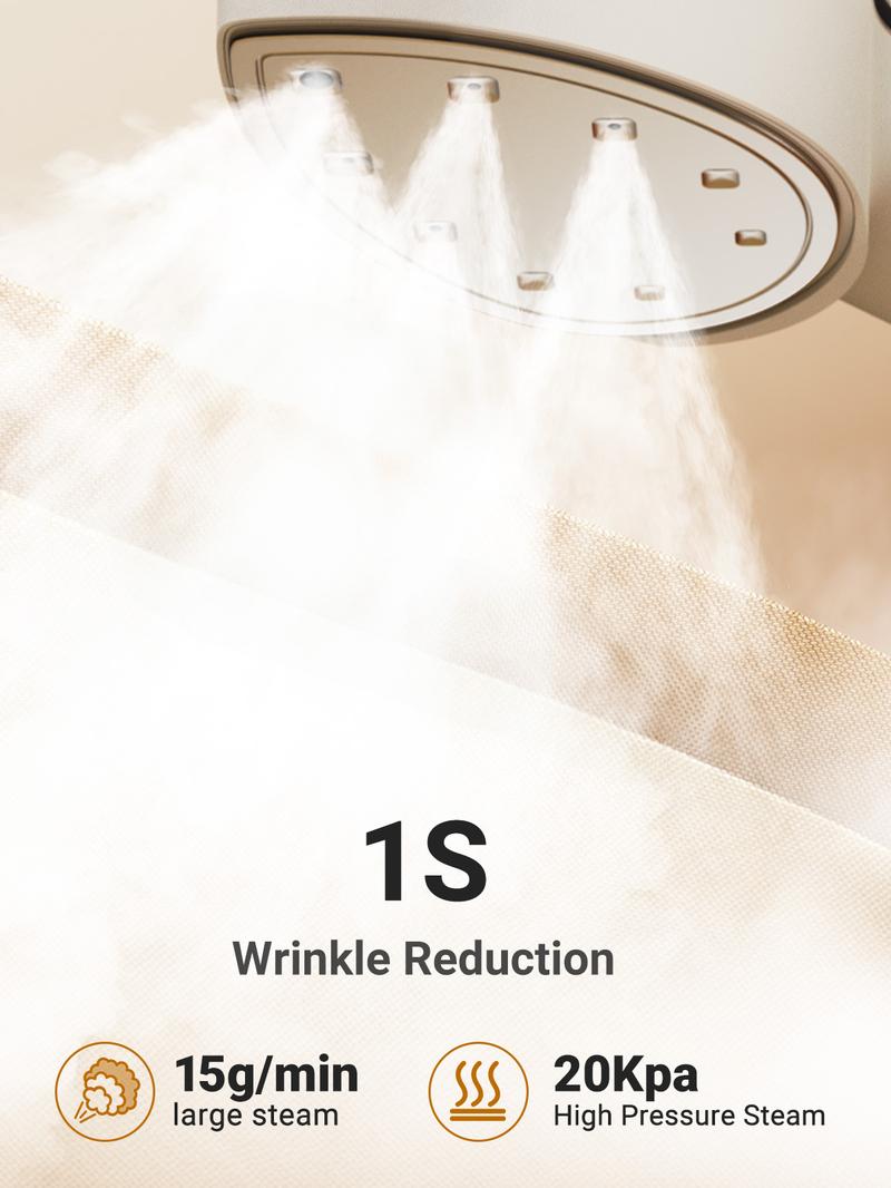 Jack ＆ Rose Travel Steamer Press Iron,110-220v Dual Voltage,6+1 Fabric Settings,No Ironing Board Required, Wrinkle Reduction,Portable Travel Size Steamer,for Global ＆ Europe Traveling