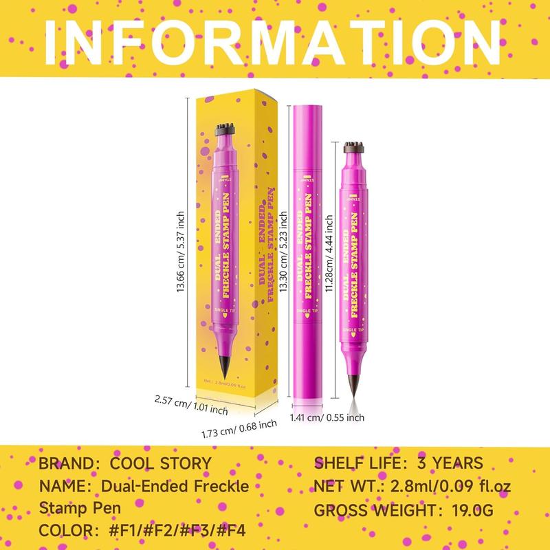 Waterproof Freckles Pen: Faux Freckle Stamp and Fine Tip Eyeliner for Realistic, Long-Lasting Freckles and Effortless Makeup, Perfect for Daily Wear and Cosplay