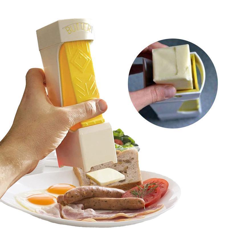 UFORU Butter Cutter, One Click Stick Butter Cutter Slicer Single Stick, Butters UFORU Dispenser and Storage Case, Cheese Splitter with Stainless Steel Blade for Quickly Making Bread, Cakes, Breakfast
