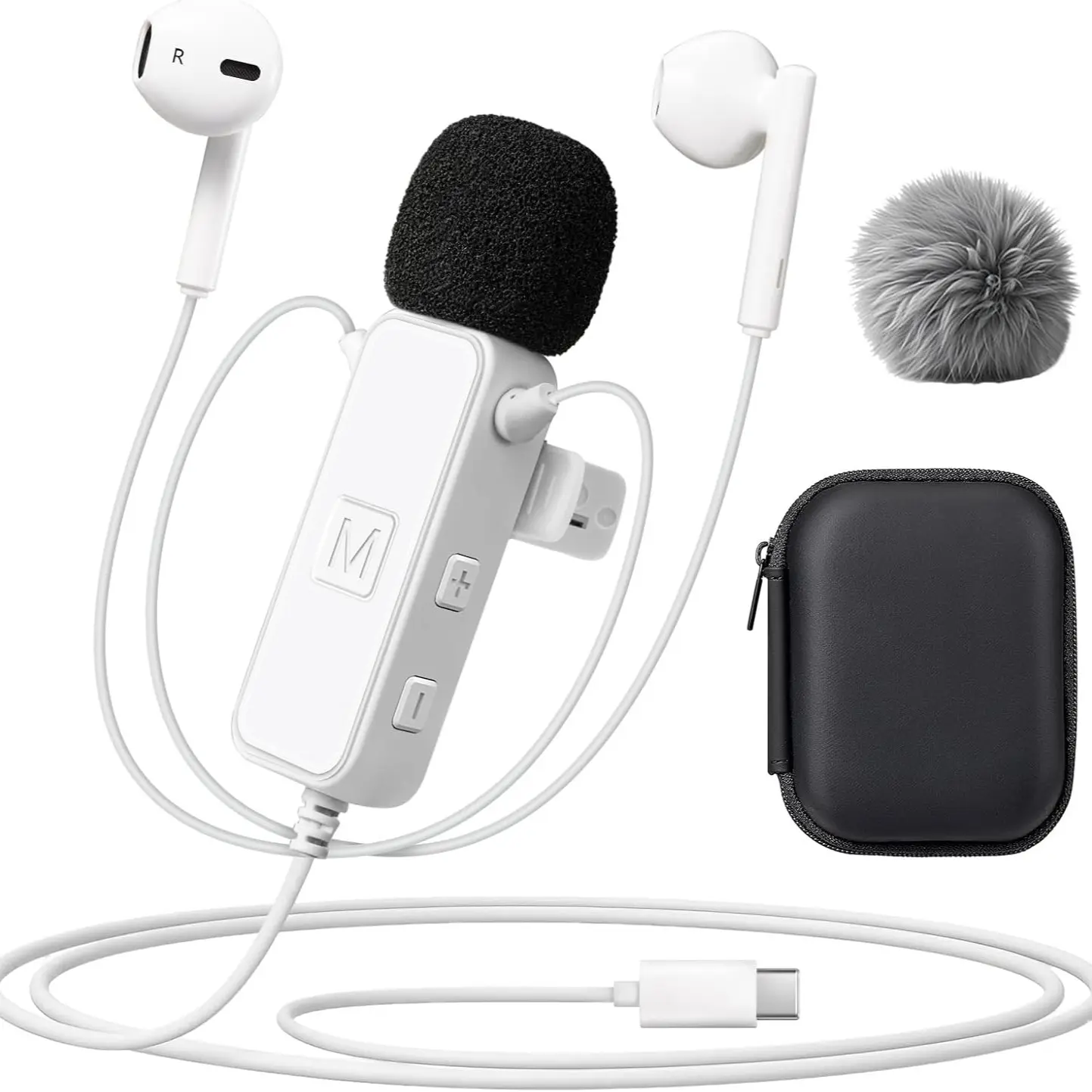 S19 Sound Card Karaoke Headset with Real-Time in-Ear Monitoring & Microphone, 7 Sound Effects Voice Changer, Karaoke Headphones with Lavalier, 2 Modes Live Streaming Sound Card & Wired Earbuds Earphones, USB, Smartphone, Audio, Electronic