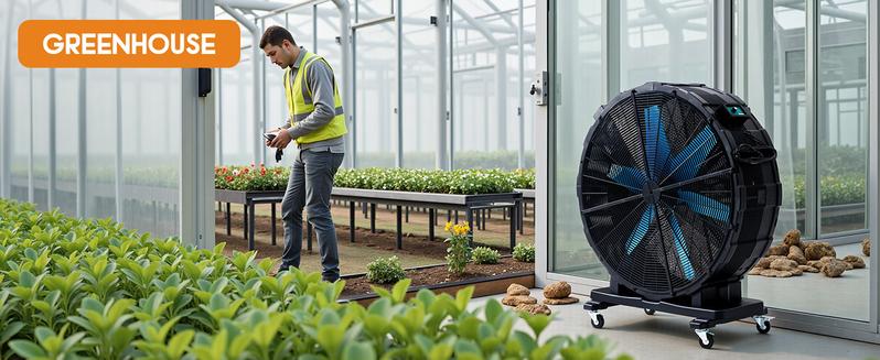 [Ships in 2 Boxes] VanAcc Industrial Drum Fan,  42 inch 550W, 48 inch 750W Plastic High Velocity Floor Fan with Wheels and 3 Speed, Air Flow 12,950/17,660 CFM, Ideal for Commercial, Garage, Warehouse, Workshop, Factory