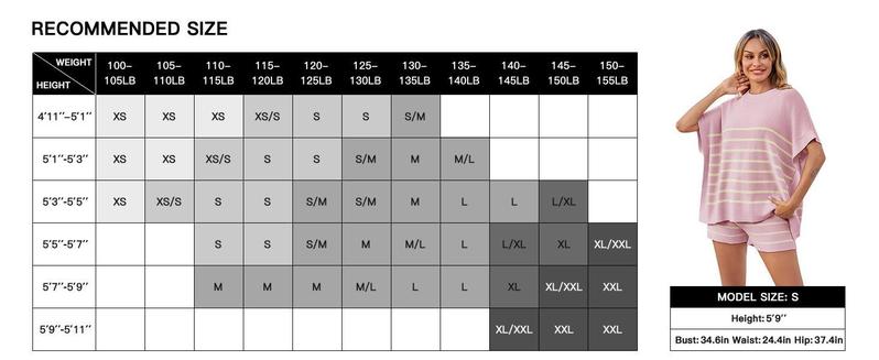 Imily Bela Women's Striped 2 Piece Outfits Oversized Batwing Short Sleeve Tops High Waisted Shorts Summer Knit Lounge Short Sets