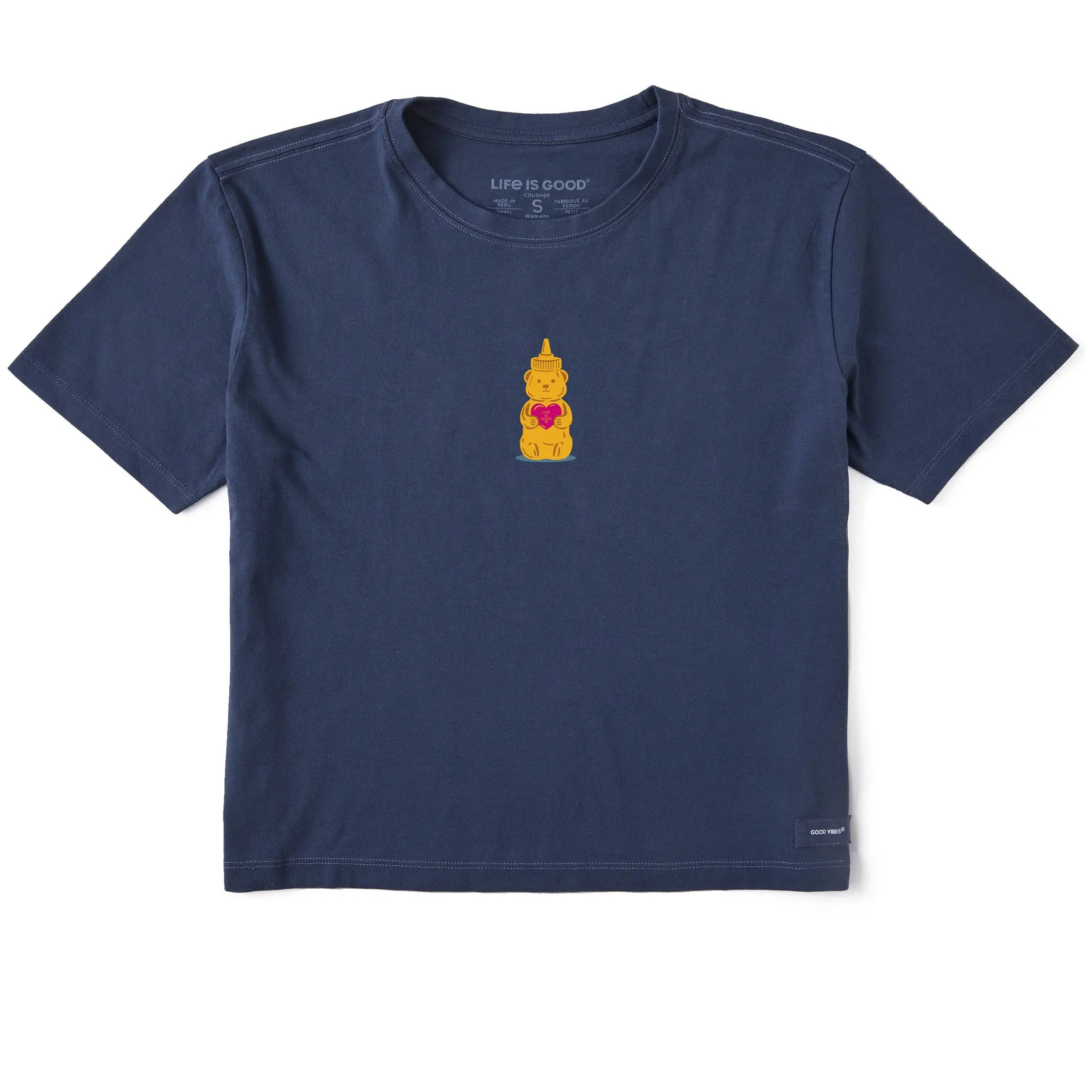 Women's Lovely Honey Bear Short Sleeve Crusher Boxy Tee