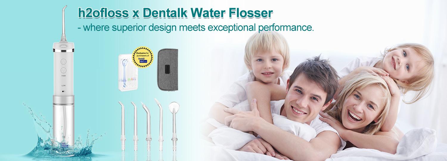 h2ofloss Water Flosser with 5 nozzles ,Cordless Oral Irrigator,300ML Rechargeable Oral Irrigator for Teeth Cleaning, Portable & IPX7 Waterproof Teeth Cleaner Pick for Braces Home Travel, mini water flosser, HF-10