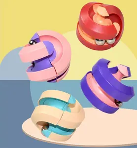 3 Pack Fingertip Track Gyro Stress Relief Fidget Toy With Rolling Balls And Transformable Tracks 360 Degree Rotation Interactive Hand Toy For Kids And Adults