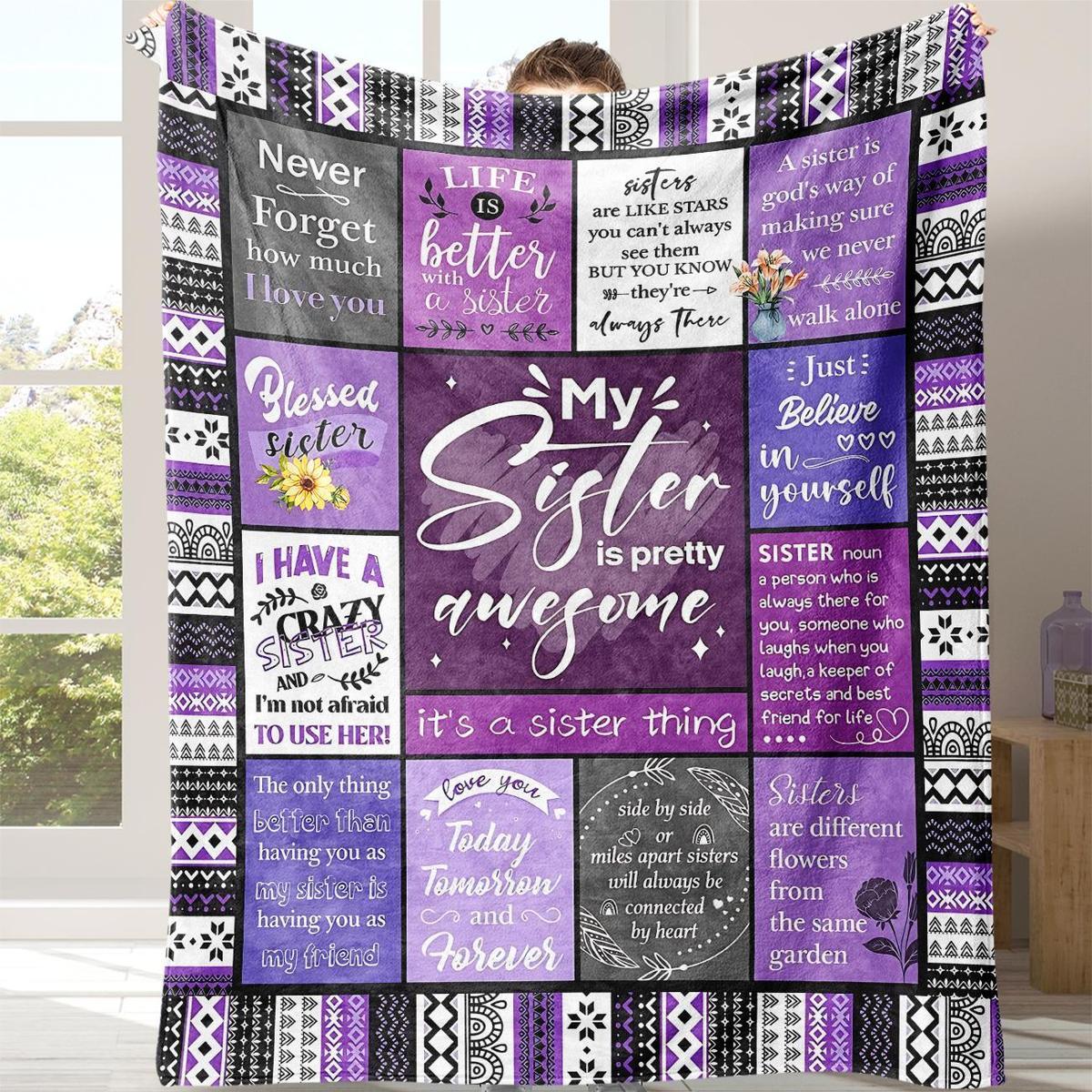 Letter Pattern Blanket with Storage Bag, 1 Count Soft Comfortable Throw Blanket, Warm Napping Blanket for Home Office Travel Camping Letter Pattern Blanket with Storage Bag, 1 Count Soft Comfortable Throw Blanket, Warm Napping Blanket for Home Office Travel Camping