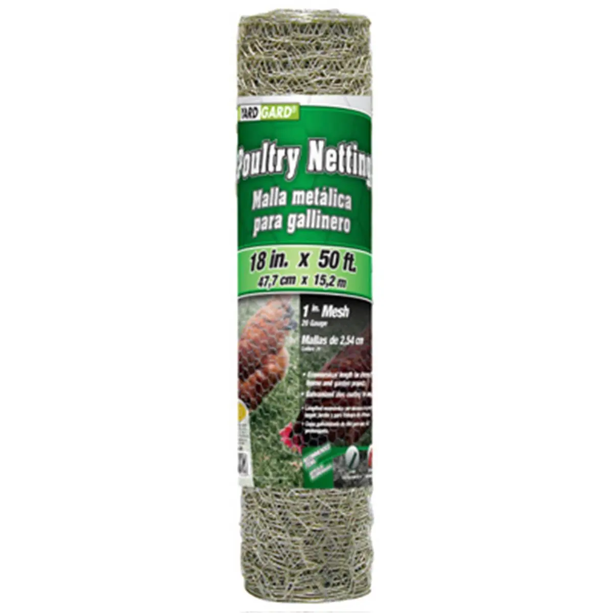 Midwest Air 308402B Chicken Wire Fence, 20 Gauge 18 in. x 50 ft. Outdoor Metal Poultry Netting with 1 in Mesh, 6.09 Lbs., Keeps Chickens Contained