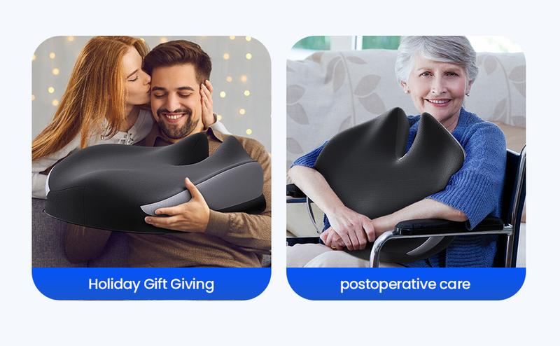 Benazcap Comfortable Office Chair Cushion, Memory Foam Coccyx Pain Relief Pad, Back Support Pillow, Non-Slip Design Ergonomic,Christmas gifts Benazcap Comfortable Office Chair Cushion, Memory Foam Coccyx Pain Relief Pad, Back Support Pillow, Non-Slip Design Ergonomic,Christmas gifts