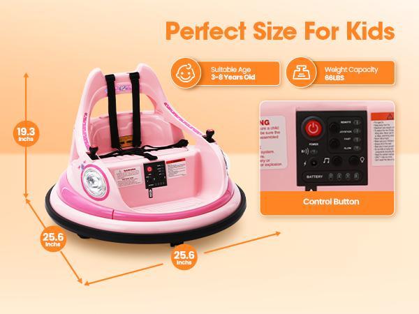 Sophia&William Bumper Car for Toddlers, 12 V Electric Ride On Car for Kids w/Parent Remote Control, 360° Spin, LED Lights & Music,DIY Stickers, for Boys & Girls Sophia&William Bumper Car for Toddlers, 12 V Electric Ride On Car for Kids w/Parent Remote Control, 360° Spin, LED Lights & Music,DIY Stickers, for Boys & Girls