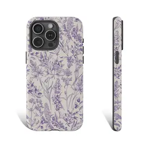 Lavender Floral Phone Case Lavender Wildflower Phone Case Flower and Leaves Phone Case For iphone 17 pro case 16 max plus air 15 14 13 & For Samsung Galaxy S25 S24 Ultra Galaxy aesthetic case flower case Accessories Protection Smartphone Screen Protector