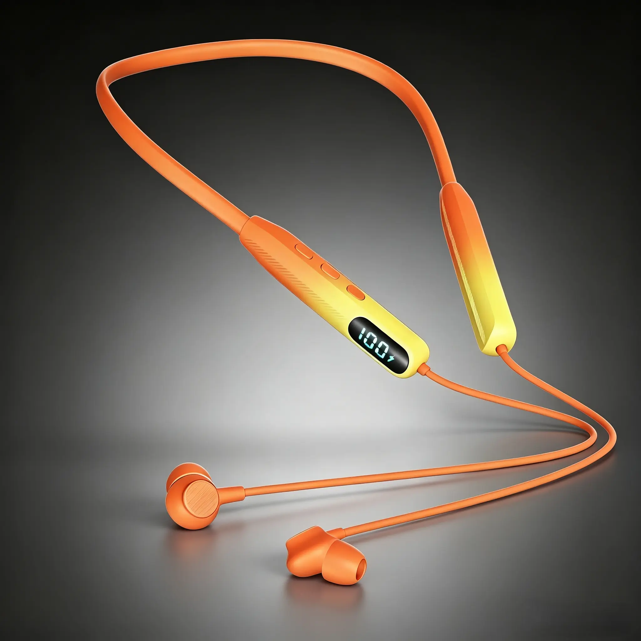 Wireless Digital Neckband Earphones - ENC Noise-Canceling, 48H Battery LED Display, MP3 Mode, Karaoke Ear Return, Card Support, Stereo Panoramic Sound Headset, Smart Voice Assistant, Detachable Wired Cable, Tablet-Compatible Audios Device