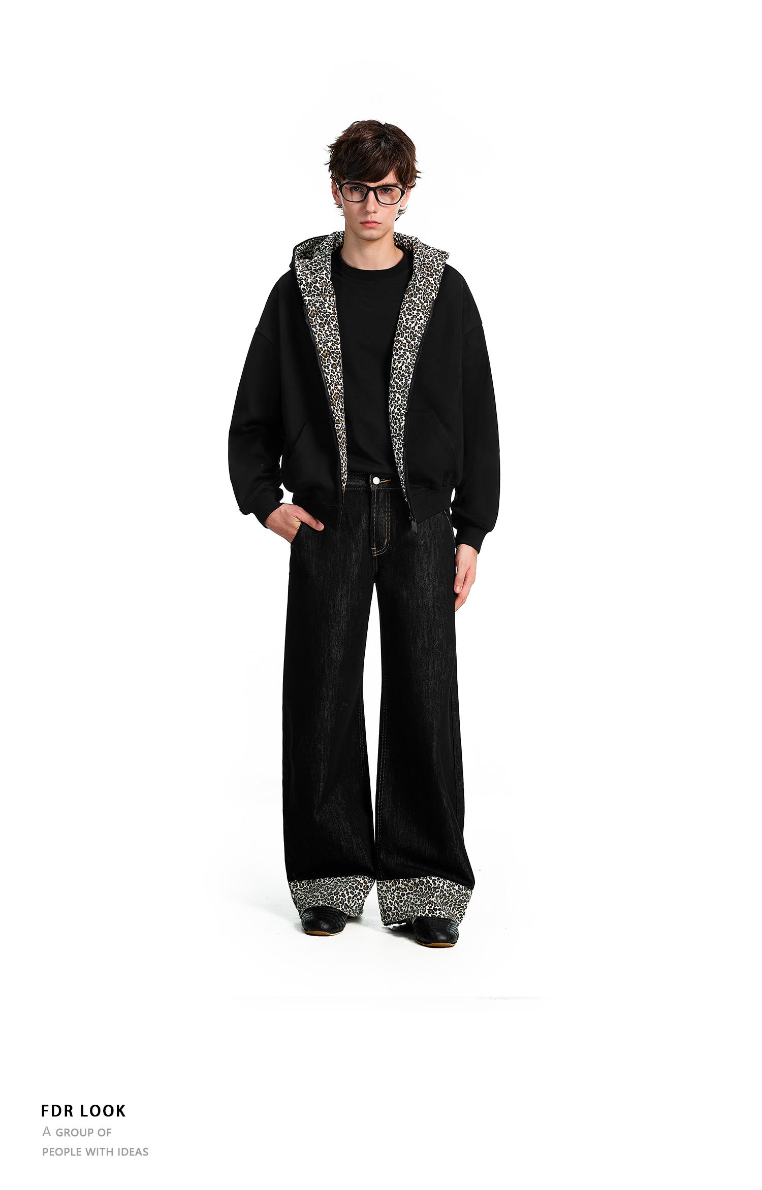 FDR Leopard Lounge Hoodie Crop Sweatsuit Sets Unisex Oversized Sweatshirt Baggy Fall Winter Fashion Sweatpants with Pockets Casual Baggy Jeans Stretchy Wide Leg for Women & Men #valentinesday #tiktokshopjumpstartsale #valentinesdaygift SpringStatements