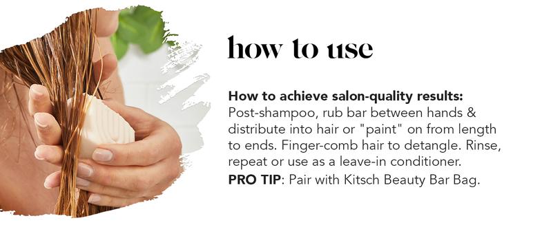 Kitsch Rice Water Shampoo & Conditioner Bar Set – Solid Hair Care Bars for Strength, Nourishment – Sulfate & Paraben-Free, Made in USA – 2pcs