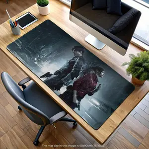 Resident Evil Desk Mat: Leon & Claire in Raccoon City Horror Game Mousepad Zombie Survival Gamer Gift