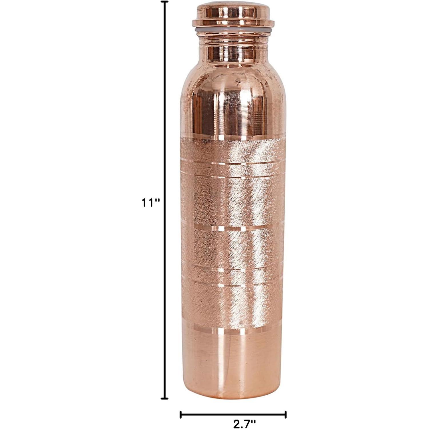 COPPER BOTTLE Pure Copper Water Bottle 34 Oz Copper Water Bottle - Leak Proof (34 Oz) (With Pitambari Powder)