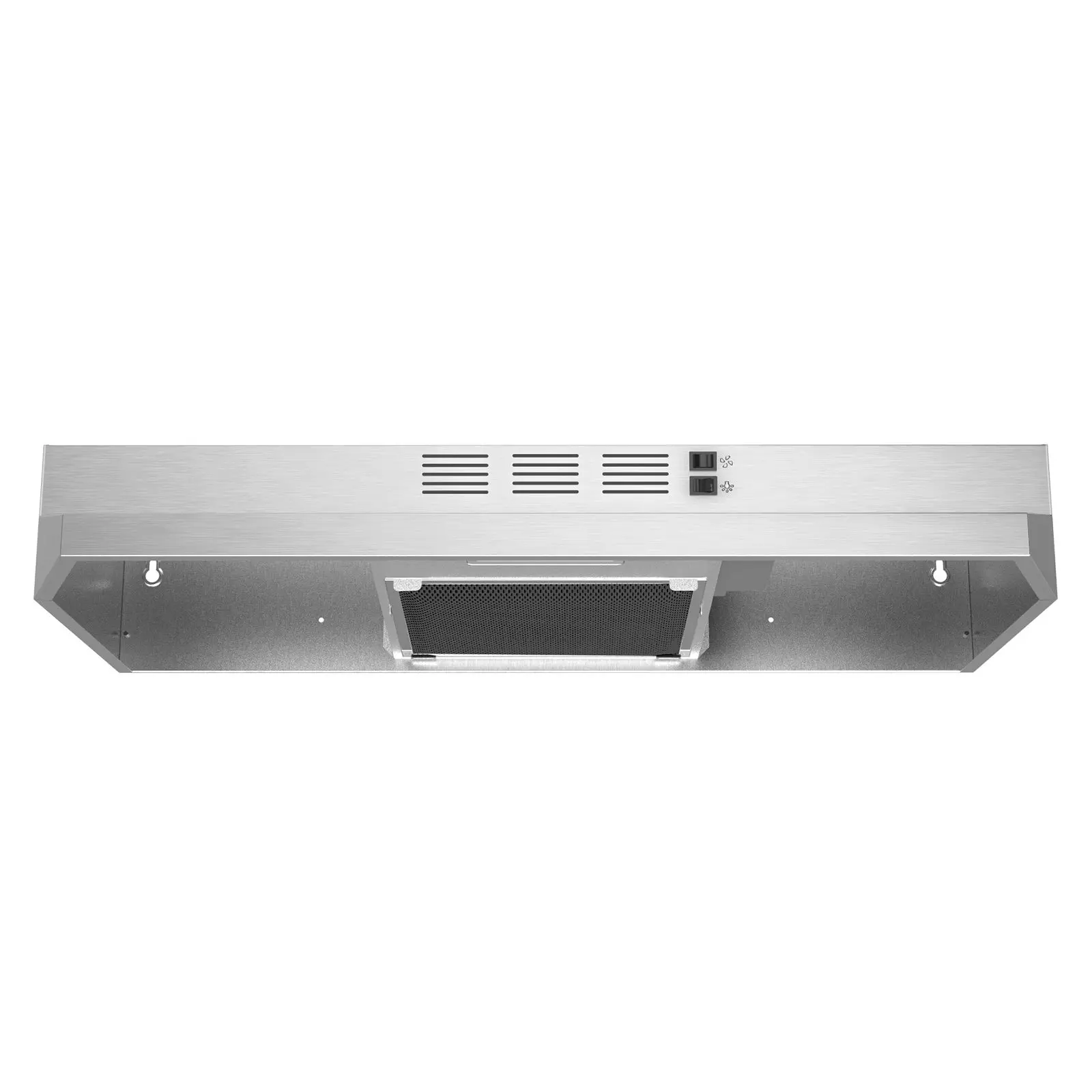 30-Inch Stainless Steel Under Cabinet Range Hood, 280 CFM Ventilation Fan, Integrated 2-Speed Rocker Button, Metal Filter Vent ZMS-3976-T Household Large Kitchen Appliance
