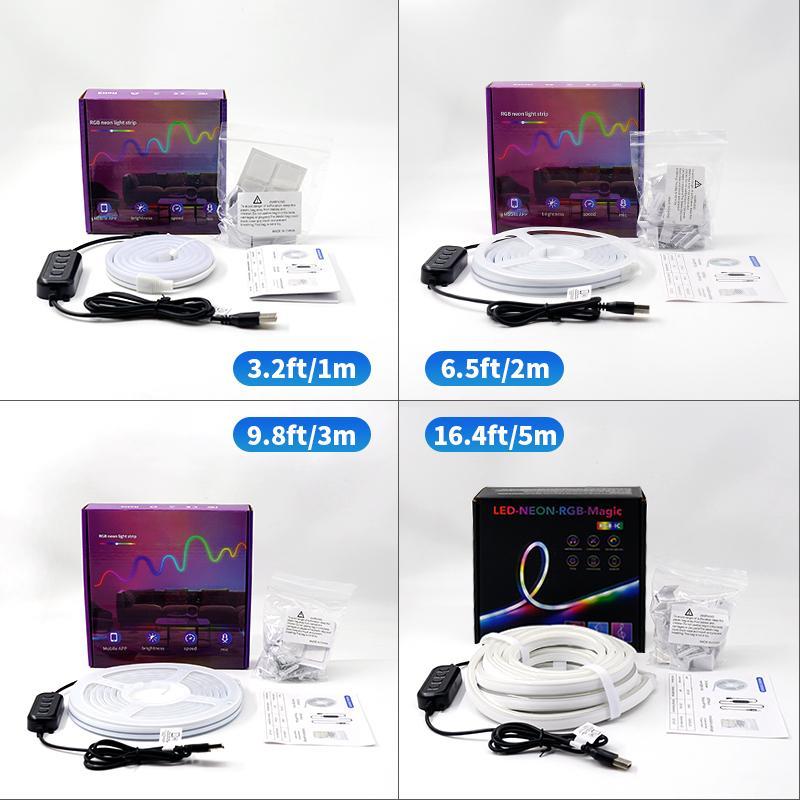 USB-Powered RGB Color-Changing LED Strip Light with App Control, Ambient Backlight for TV, Computer, Bedroom & Living Room, Decorative Neon Accent Light, Smart LED Lighting, Great Christmas Gift