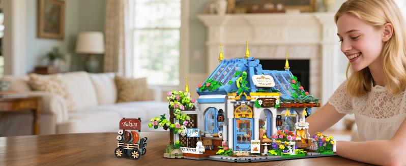 Flower Café House Building Set with LED, 1520 PCS Botanical Coffee Architecture with Openable Design, Floral Bakery Construction Model for Home Decor, Gift for Adults Women Teens Girl Boy 12+ Flower Café House Building Set with LED, 1520 PCS Botanical Coffee Architecture with Openable Design, Floral Bakery Construction Model for Home Decor, Gift for Adults Women Teens Girl Boy 12+