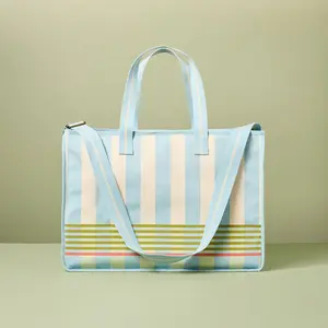 Cross Stripe Carry-All Tote Blue/Green/Natural - Hearth & Hand with Magnolia