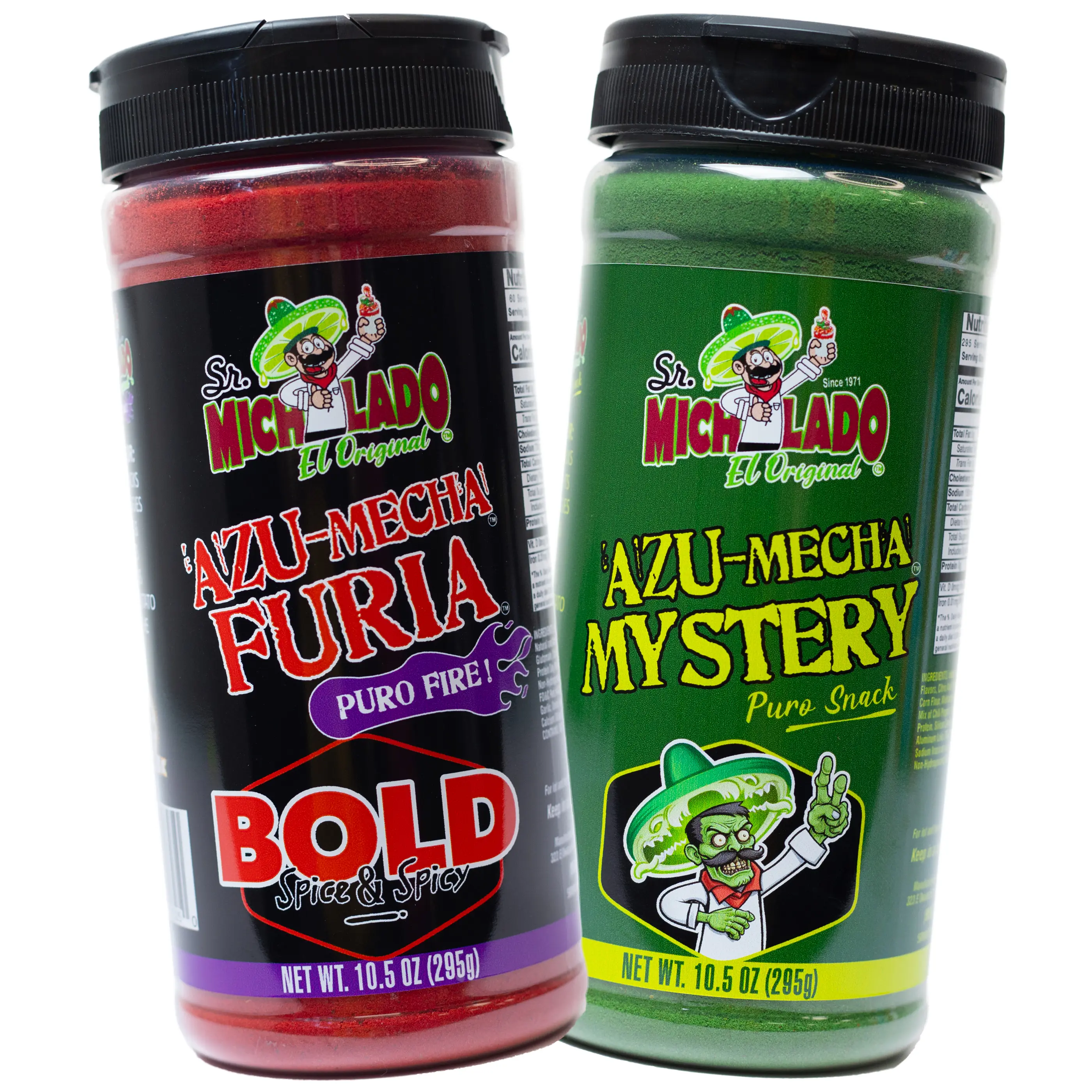 Azu-Mecha COMBO - Furia BOLD & Mystery - Snack Seasoning - Sr. Michelado - Bottle Snack Flavor powder chile powder - so good on pickle s sr michel a do