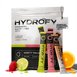 Hydrofy Hydrogen Water Electrolyte Variety Pack 12ct Hydration Supplement Drink Fitness Supplement