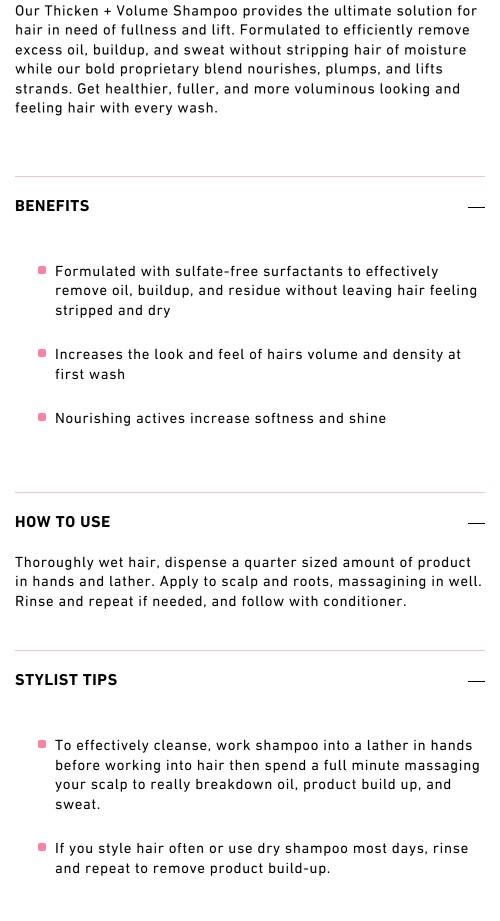 Thicken + Volume Shampoo and Conditioner Bundle: Thin Hair, Hair Loss, Biotin, Rice Protein, Amino Acids, Copper Peptides