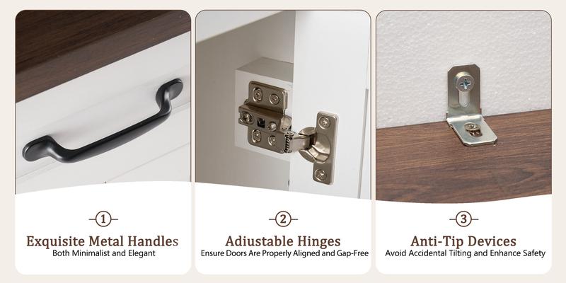 72" Wood Bookshelf with 2 File Drawers, Adjustable 4 Shelves for Home Office or Living Room Storage , White