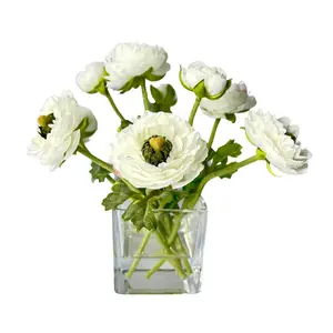 Faux Ranunculus Flower Arrangement - 8"