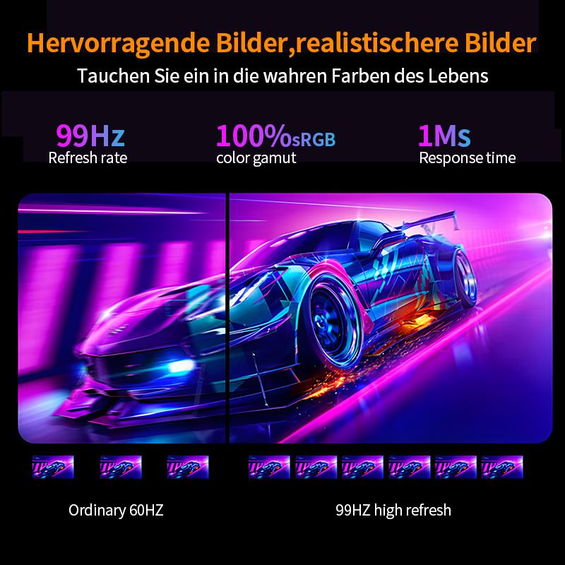 Gawfolk 27-inch Curved Gaming Monitor 100Hz, PC Screen Full HD 1080P, Frameless 1800R Computer Screen With FreeSync And Eye Care Technology, Supports VESA