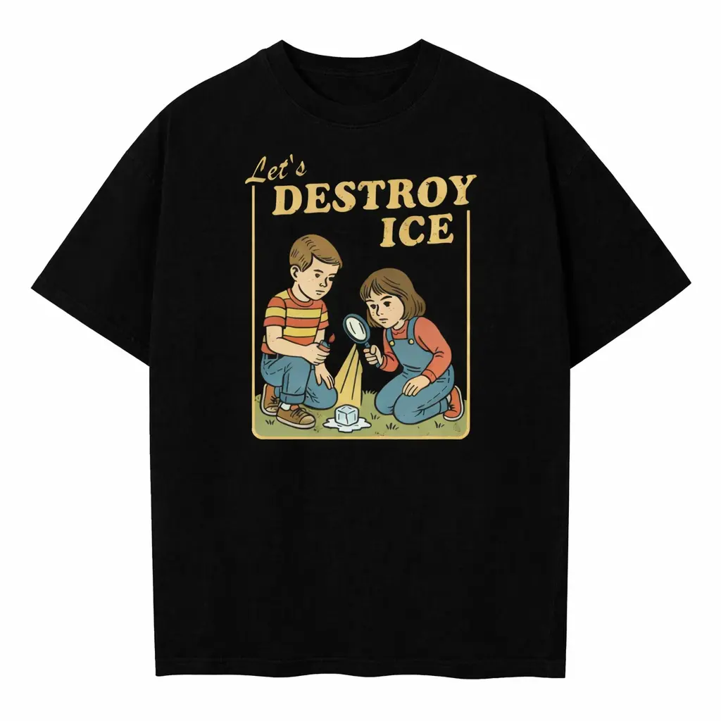 Let’s Destroy ICE Shirt, Retro Protest Tee, Satirical Graphic T-Shirt, Subtle Abolish ICE Shirt, Anti ICE Tee, Anti Trump Fdt Protest Tee
