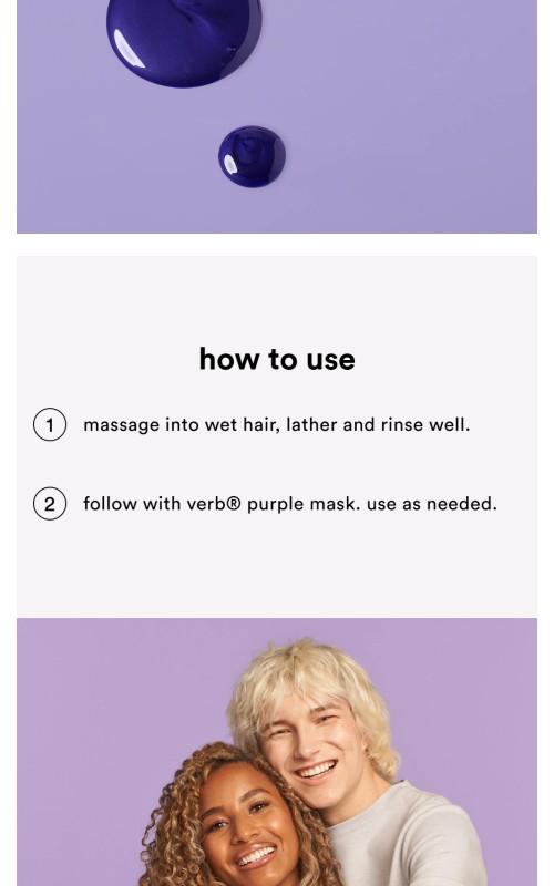VERB Purple Shampoo - Violet Color, Cleansing Formula for Blonde, Grey & Light Brown Hair