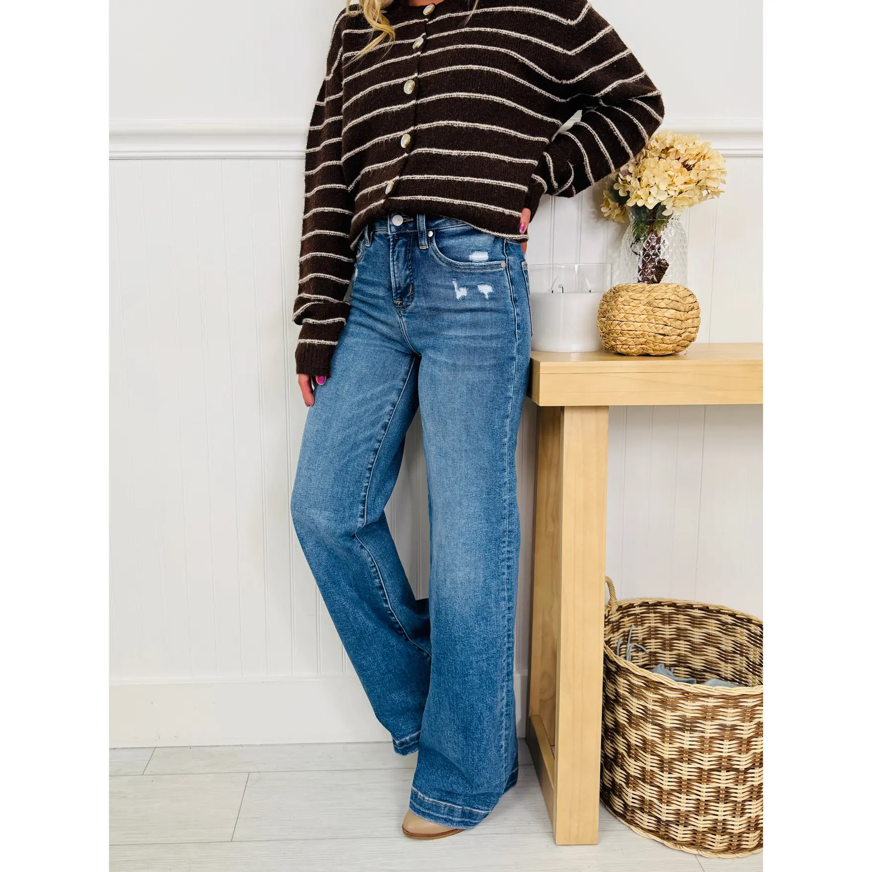 Fall Into Trend Wide Leg Tummy Control Trouser Jeans