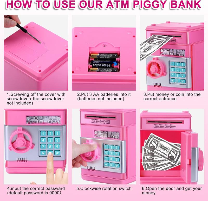 Piggy Banks Money Banks for Kids, Electronic Password Code Money Banks ATM Banks Box Coin Bank for Children Boys and Girls