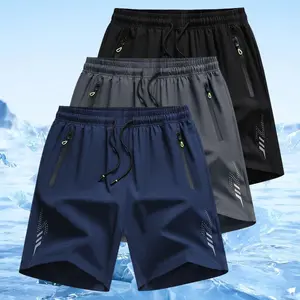 3pcs Men's Lightweight Casual Shorts - Elastic Waist with Adjustable Drawstring, Side Pockets, Breathable Fabric for Basketball, Running, Beach & Outdoor Sports - Athletic Shorts, Workout Gear, Regular Fit, Comfortable Fit, Gym Enthusiasts