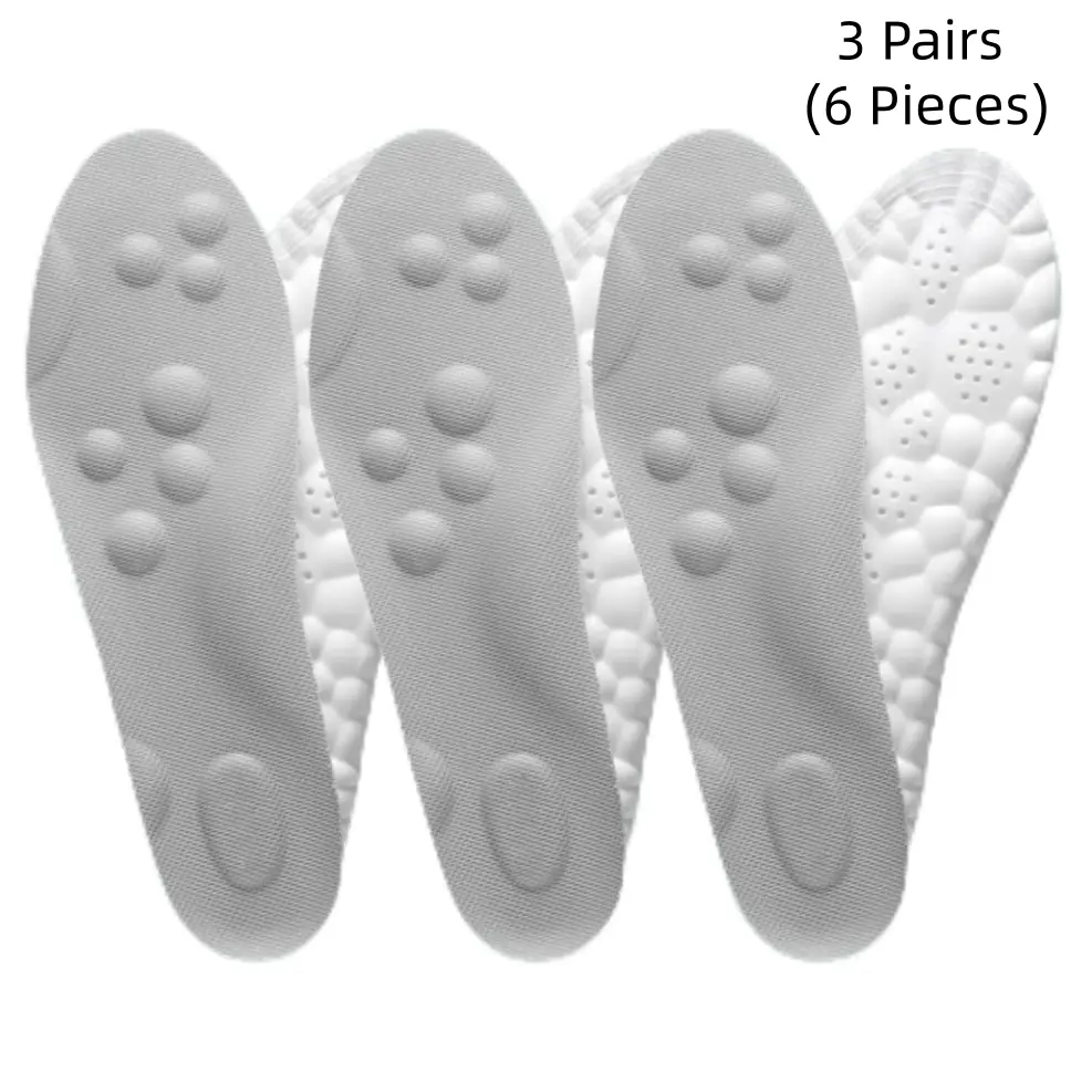 3 Pairs Cloud Insoles – Shock Absorption & All-Day Comfort for Feet, comfort gear, Ultra Soft Acupoint Massage Insoles Moisture Wicking Footwear height boosters Foam