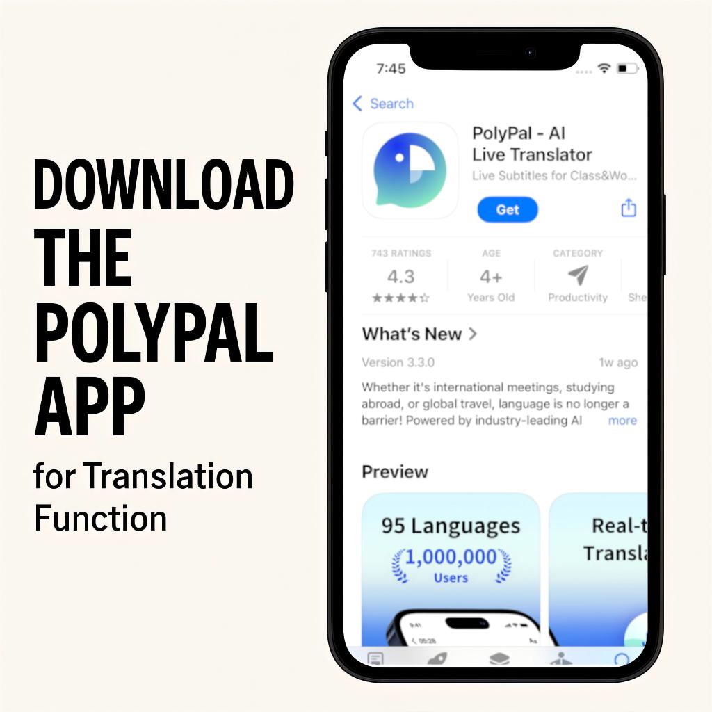 PolyPal P1 All-in-One AI Translation Earbuds, Real-Time 138 Language Translator, Bluetooth Wireless Headphones for Travel, Meetings, Study, Daily Communication, Music and Calls