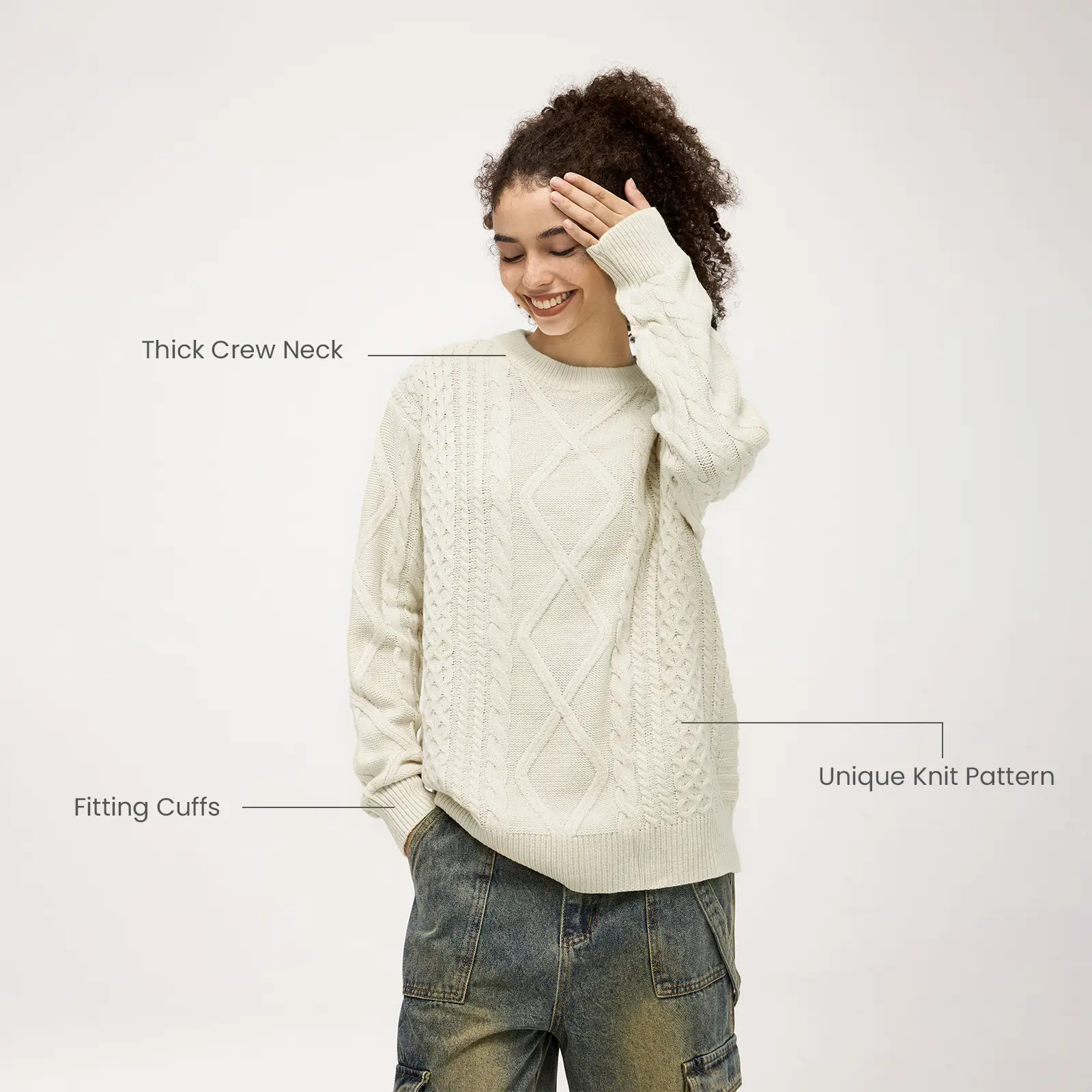 Aelfric Eden Menswear Knitwear Top - Retro 90s Casual Clothes, Classic Design, Round Sleeves, Comfortable Fit, Tops