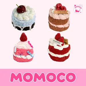 [MOMOCO Squishy Toy] Cake Squishy Series | Handmade Realistic Cake Design | Soft Silicone ASMR Fidget Toy | Stress Relief & Sensory Play Gift for Kids & Adults