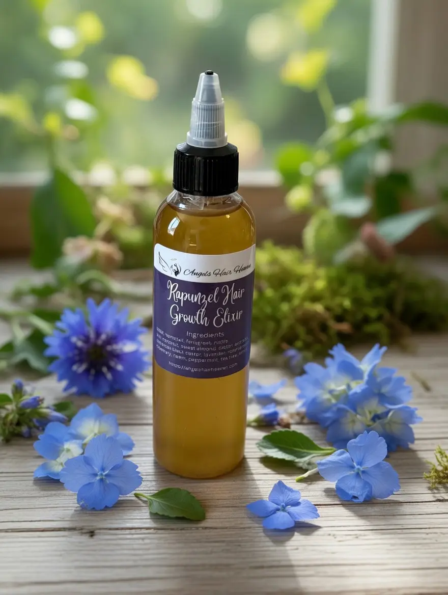 Rapunzel Hair Growth Elixir with Lemon Oil Tea Tree Avocado Peppermint Lavender Coconut Rosemary Haircare for Repair and Growth