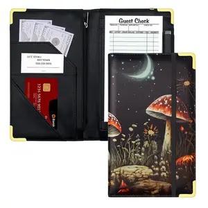 Server Book for Waitress Waiter Receipt Book,PU Leather Books with Zipper Pocket