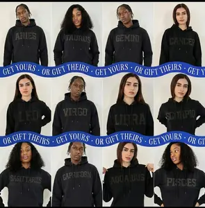 zodiac hoodie unisex top puff 3d vinyl print