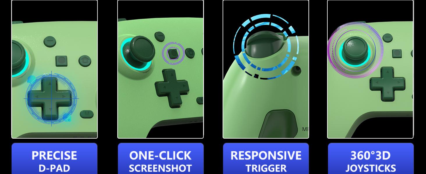 YUYIU Wireless Wind Chaser 1 Multi-Platform Controller for Switch PC Steam with Hall Effect Joystick Dual Vibration Macro Back Buttons 1000Hz Polling 6-Axis Gyro & Turbo