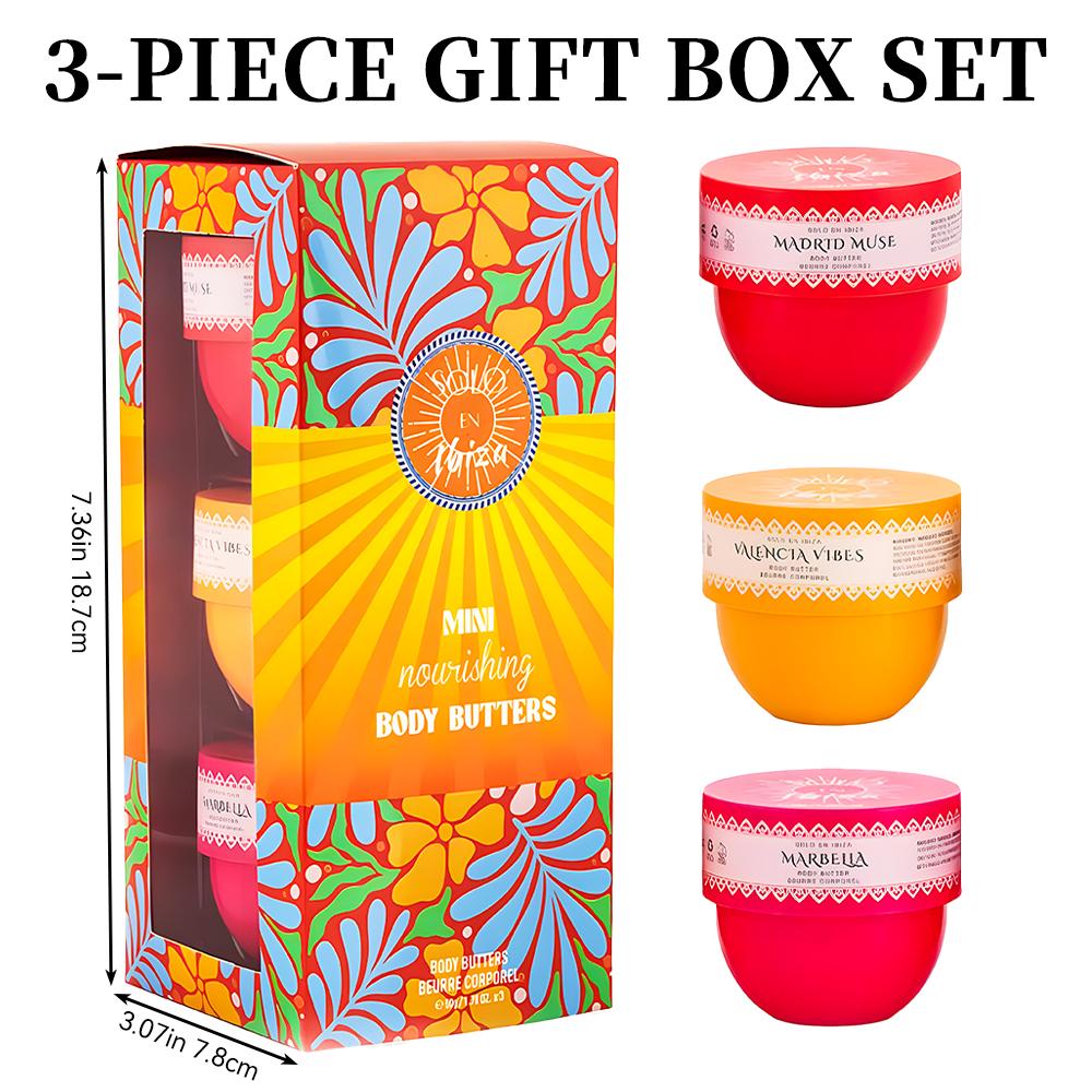 Solo En Ibiza 3pcs Body Butter Set 50g/1.76oz Madrid Muse Valencia Vibes Marbella Scents Cosmetic Moisturizers Skin Repair